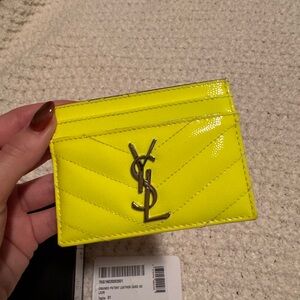 Yves Saint Laurent Neon Yellow Card Holder